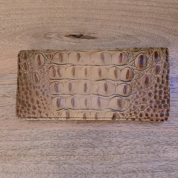 Brahim Melbourne signature croc-embossed leather womens wallet in brown - Picture 1 of 5
